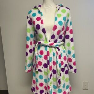 Xhilaration Colorful Polka Dot Hooded Robe girls 14/16